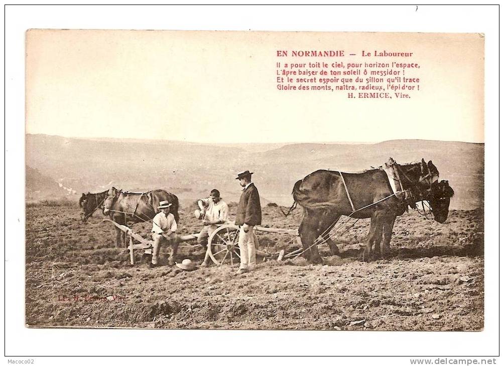 En Normandie Le Laboureur TBE Lib. H. ERMICE, Vire - Cultures