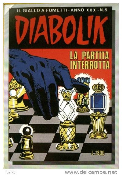 CPM Kover Kollection 549 èchecs Carte Bandes Dessinées Diabolik Les Kriminal Italien BD Cartes Postale Scacchi - Ajedrez