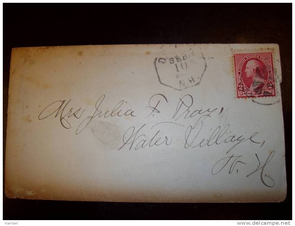 USA COVER TO WATER VILLAGE VERY OLD YEAR OF POSTMARK UNCLEAR, ARRIVAL POST MARK WATERVILLAGE 10 SEP ON REVERSE - Covers & Documents