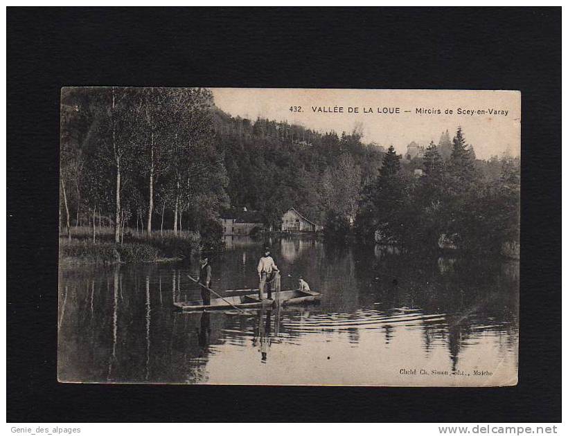 25 Vallée De La Loue, Miroirs De Scey En Varay, Animation, Barque, Cl. Ch Simon 432, Voyagé En 1911, Pli Angle Inf D - Saint Hippolyte