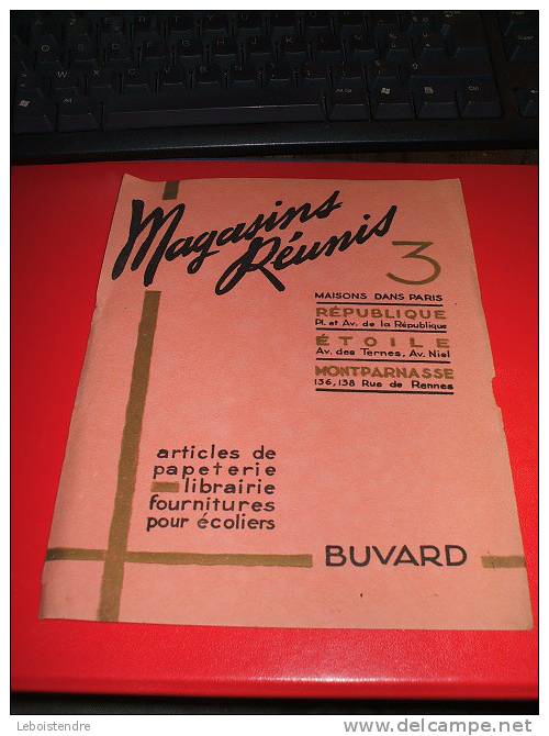 BUVARD : MAGAZINS REUNIS 3-ARTICLES DE PAPETERIE-LIBRAIRIE FOURNITURES POUR ECOLIERS- 17 CM X22 CM - Papierwaren