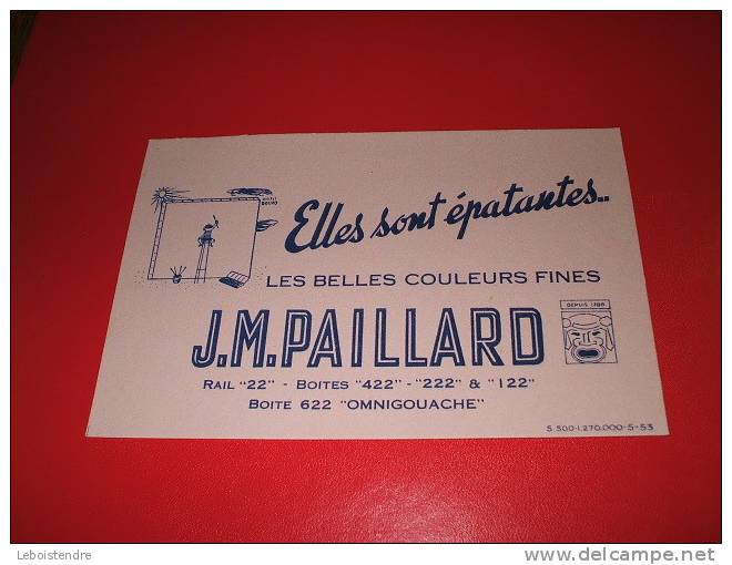 BUVARD : J.M.PAILLARD-LES BELLES COULEURS FINES -BOITE 622 OMNIGOUACHE- TAILLE16 CM X 10.5  CM - Cartoleria