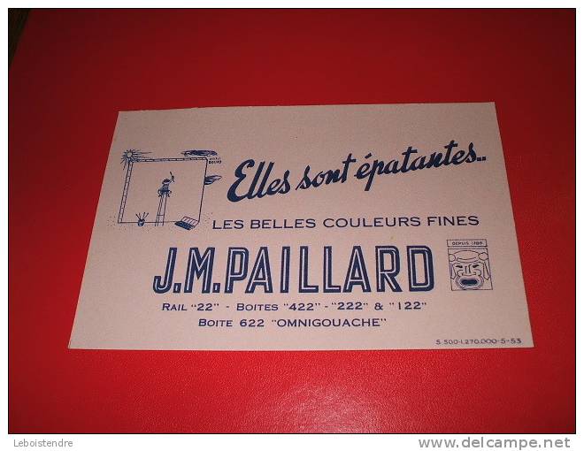 BUVARD : J.M.PAILLARD-LES BELLES COULEURS FINES -BOITE 622 OMNIGOUACHE- TAILLE16 CM X 10.5  CM - Papelería