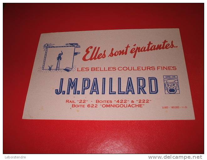 BUVARD : J.M.PAILLARD-LES BELLES COULEURS FINES -BOITE 622 OMNIGOUACHE- TAILLE16 CM X 10.5  CM - Papierwaren