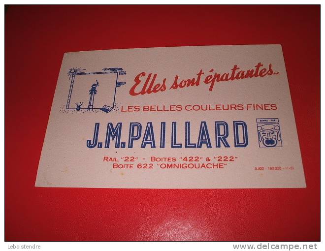 BUVARD : J.M.PAILLARD-LES BELLES COULEURS FINES -BOITE 622 OMNIGOUACHE- TAILLE16 CM X 10.5  CM - Stationeries (flat Articles)