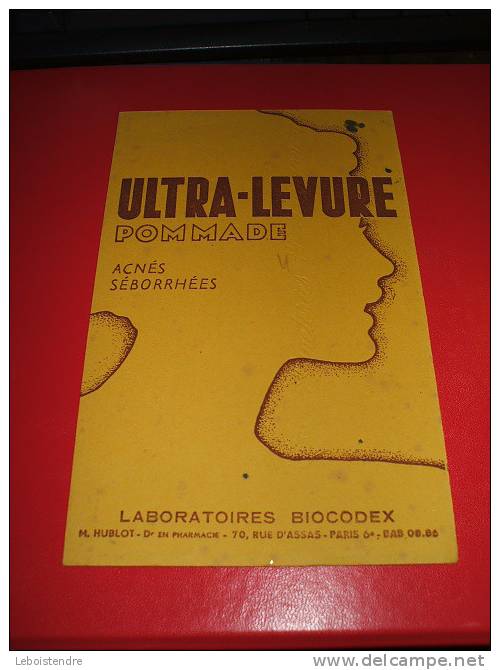 BUVARD : UTRA-LEVURE-POMMADE-ACNES SEBORRHEES-LABORATOIRES BIOCODEX   -TAILLE  :12.5 CM X  20 CM - Drogerie & Apotheke