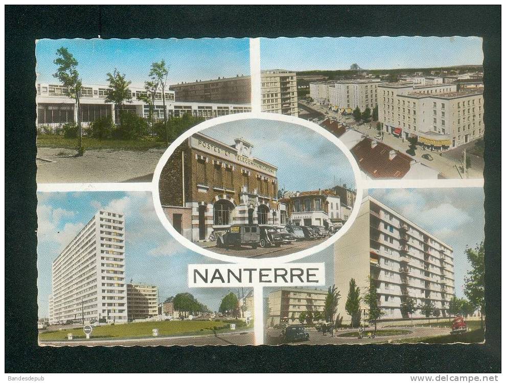 CPSM - Nanterre (92) - Multivues -  Groupe Scolaire -  Poste ...( Aérienne Cité HLM Quartier H.L.M. Automobile Citroën - Nanterre