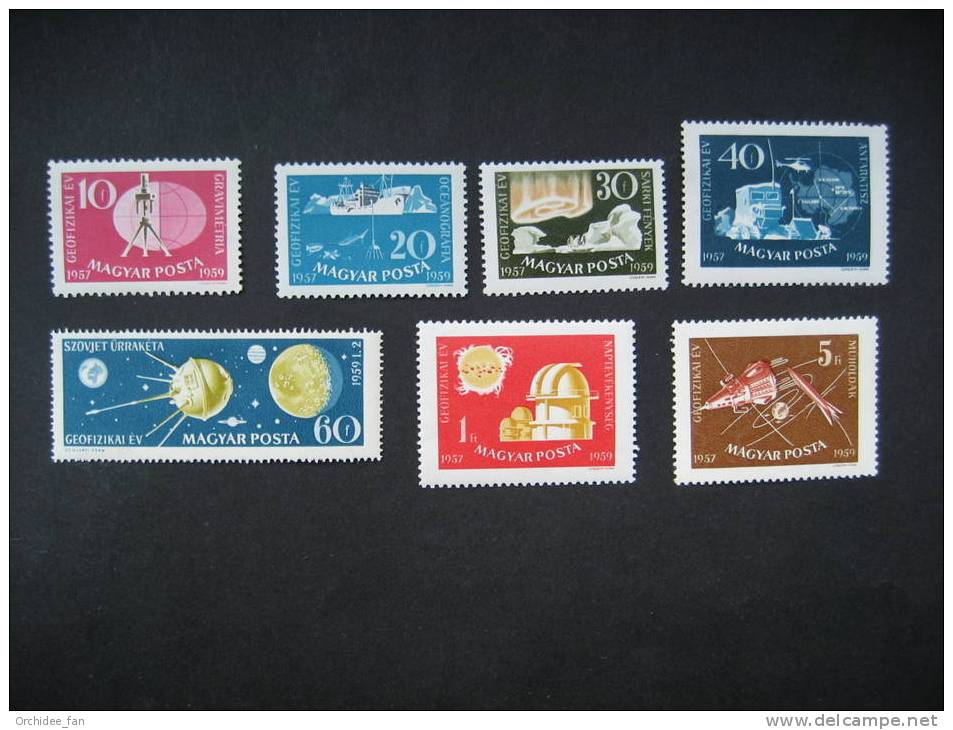 Ungarn 1959 Int. Geophysikalisches Jahr Mi 1571A-1577A Postfrisch - Autres & Non Classés