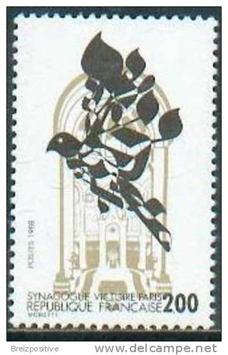 France 1988 (YT 2516) - Synagogue, Rue De La Victoire, Paris / Synagogue Of Paris - MNH - Judaisme