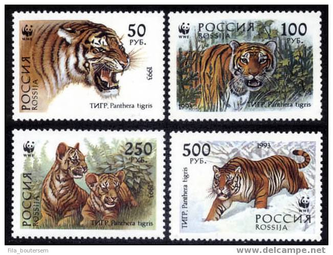 RUSSIA - RUSSIE - RUSLAND : 25-11-1993 (**) : Yvert : 6029-32 : W.W.F. "The Ussuri Tiger" - Neufs