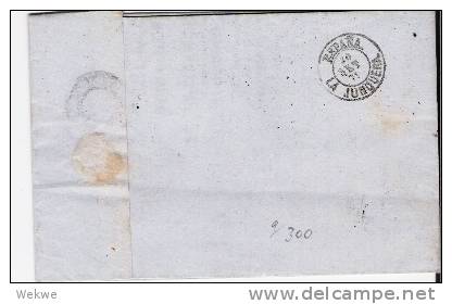 Spk074/ - SPANIEN -  Barcelona-Paris 1871 Mit Hispaña E 107, Grenzstempel 745 - Briefe U. Dokumente