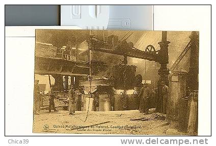 002035  -  Usines Métallurgiques Du Hainaut, Couillet ( Belgique )  Coulée Des Lingots D'acier - Industrie