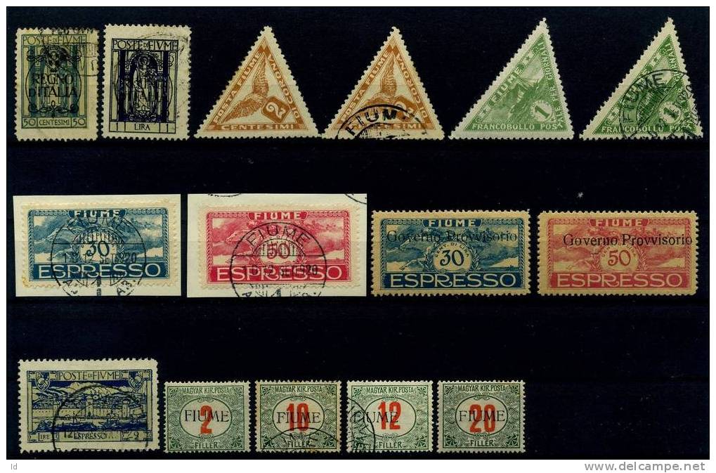 1919 OLD LOT MH (*) & USED - INTERESTING LOT CV ± 120 - Fiume