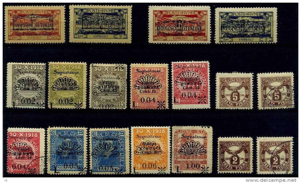 1919 OLD LOT MH (*) & USED - INTERESTING LOT CV ± 120 - Fiume