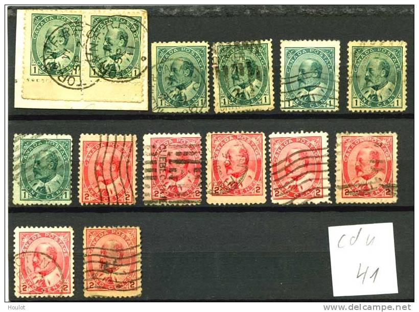 Canada Mi.N° 77/78 Gestempelt 1903, König Edward VII Petit Etude De 14 Timbres Avec Un Pair - Used Stamps