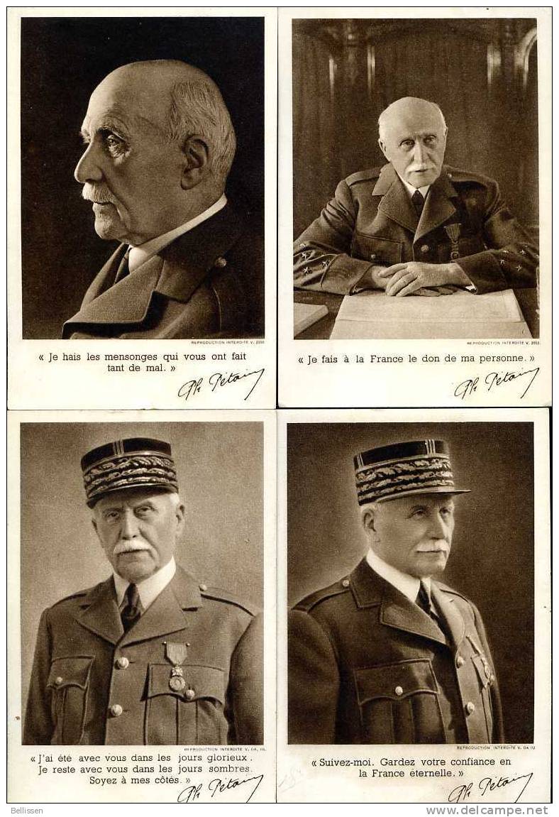 Lot De 4 Portraits Du Maréchal Pétain (probablement 1940-45) - Photos