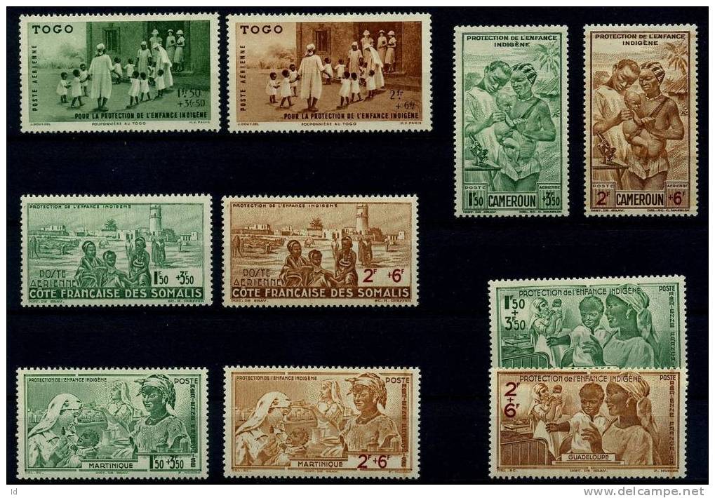 1942 AERO # ENFANCE INDIGENE #  11 SERIES DIFFERENTES MH (*) - Collections