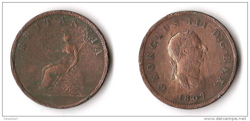 GRANDE - BRETAGNE      HALF   PENNY   1807 - B. 1/2 Penny