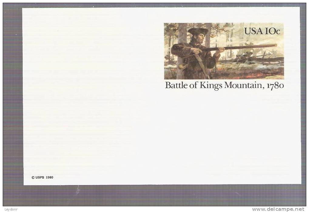 Postal Card - The Battle Of Kings Mountain - Scott # UX85 - 1961-80