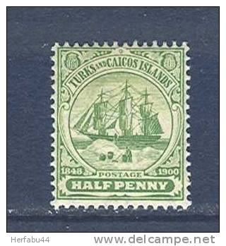 Turks & Caicos Islands Ship  Stamp SC# 10 Mint - Turcas Y Caicos