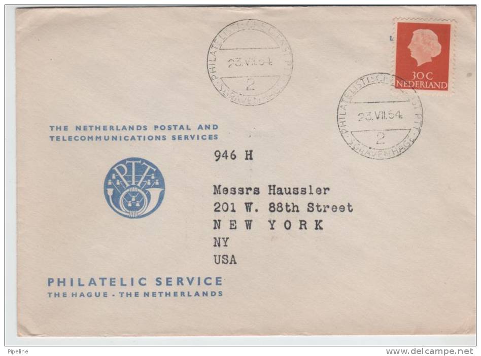 Netherlands Cover Sent To USA 23-7-1954 - Other & Unclassified