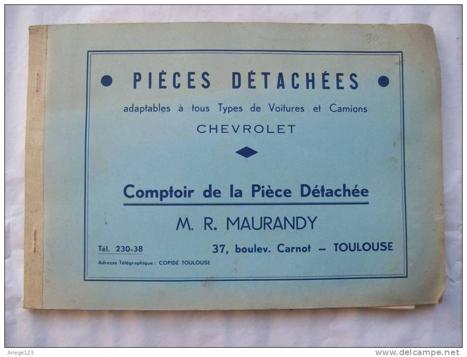 Catalogue De Pieces Detachees Adaptables A Tous Types De Voitures Et Camions Chevrolet 4 Et 6 Cylindres - Auto