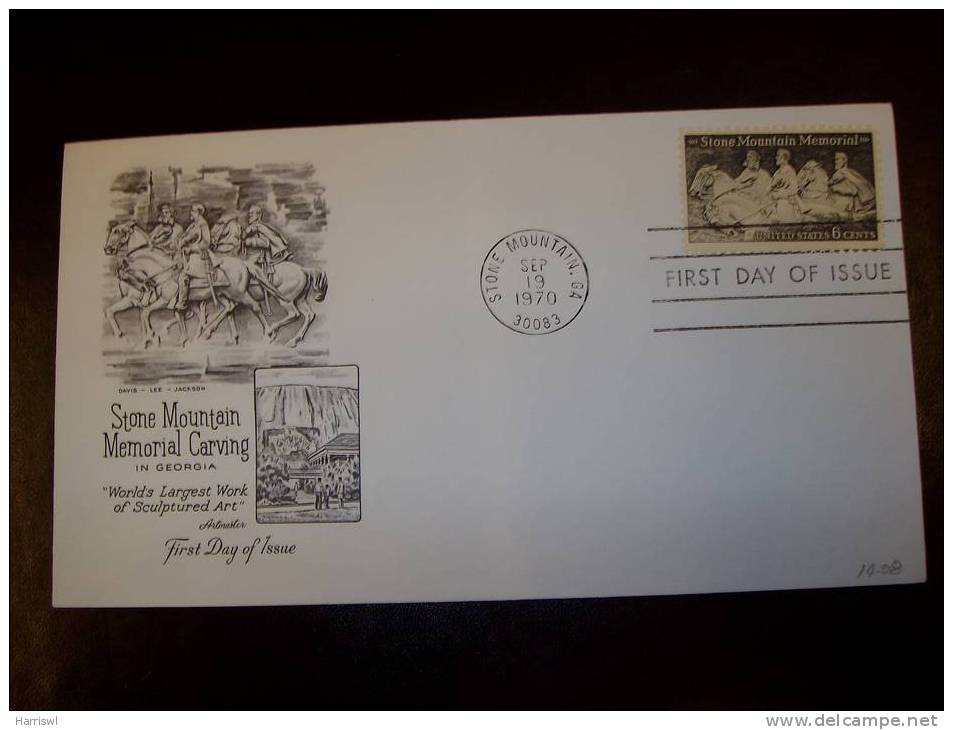 USA 1970 FDC STONE MOUNTAIN MEMORIAL CARVING COVER - Covers & Documents