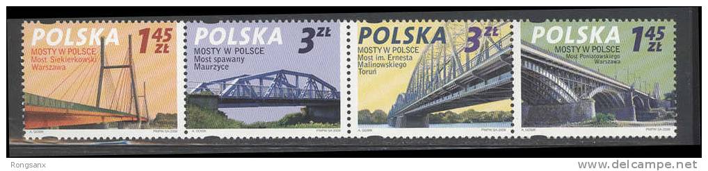 2008 POLAND BRIDGES 4V - Unused Stamps
