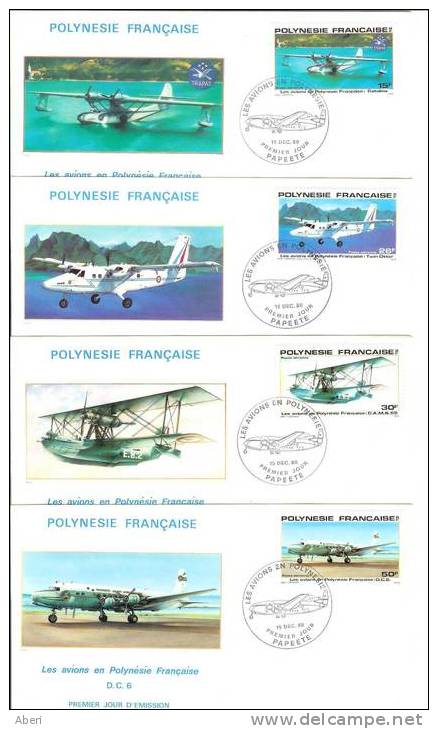 FDC 383  PA 156 à 159 - POLYNESIE - AVIONS En POLYNESIE - FDC