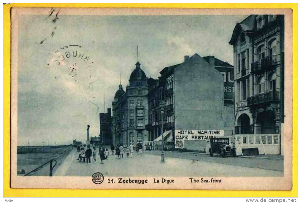 * Zeebrugge (West Vlaanderen - Kust) * (Albert, Nr 24) La Digue, Zeedijk, The Sea Front, Oldtimer, Hotel Maritime Café - Zeebrugge