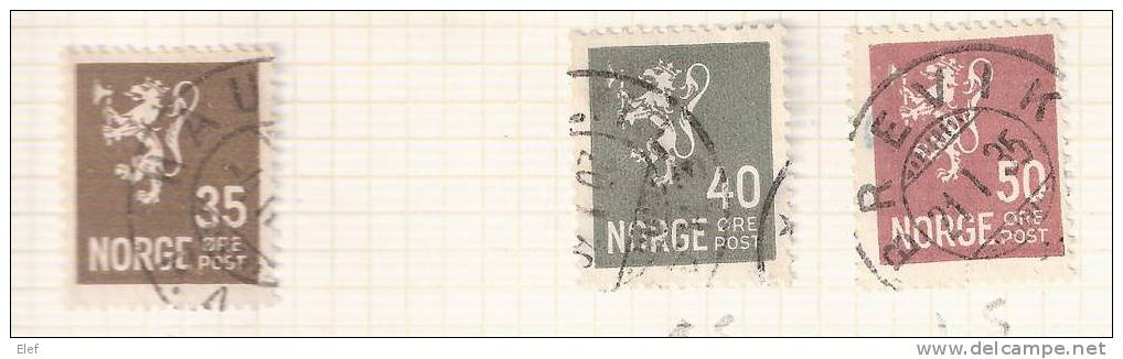NORGE / Norvège,1926," Blason LION" ; 8 Timbres Yvert N° 112,113,115,117,118,119,121,122 Obl  ; TB - Oblitérés