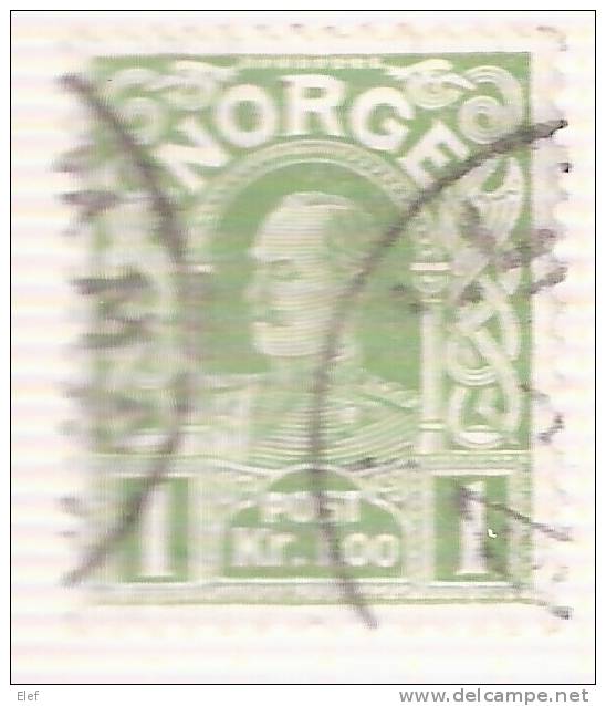 NORGE / Norvège,1911 ," Roi Haakon VII  Yvert N° 84, 1KR Vert , Obl ; TB - Oblitérés