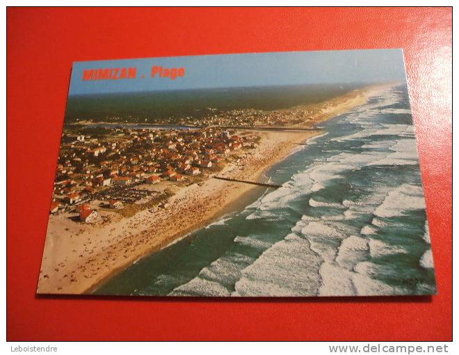 CPM ( 40-LANDES)-MIMIZAN-PLAGE VUE GENERALE  AERIENNE-LES PLAGES NORD ET SUD-CARTE EN TRES BON ETAT - Mimizan Plage