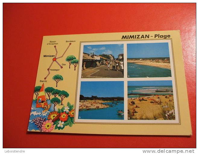 CPM ( 40-LANDES)-MIMIZAN-PLAGE -DIVERSES VUES -CARTE EN  BON ETAT - Mimizan Plage