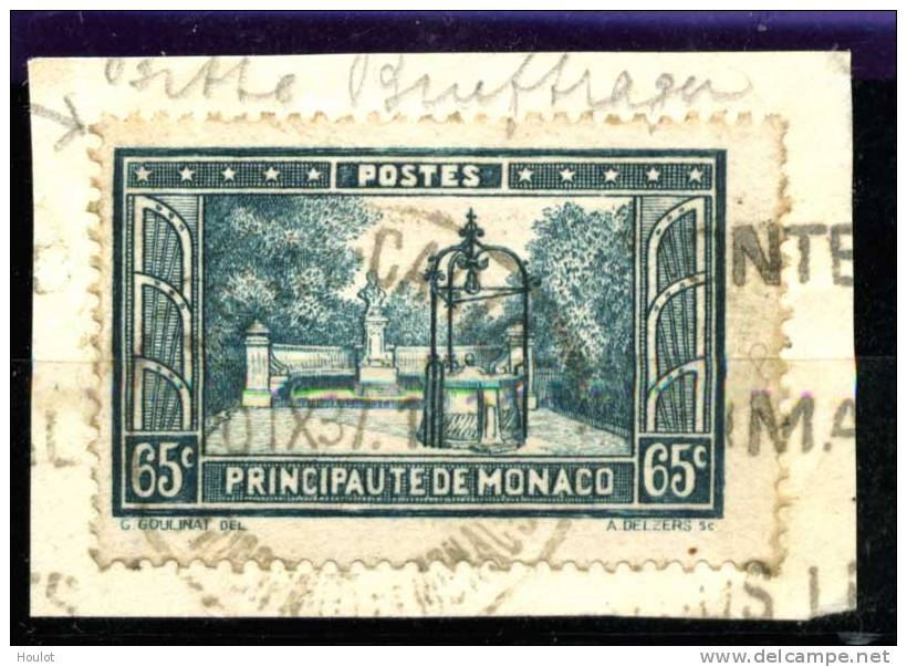 Monaco Mi.N°125 Dallay N° 126 Auf Briefstück 1933: Bauwerke; Place F. J. Bosio In Monaco-Ville - Autres & Non Classés