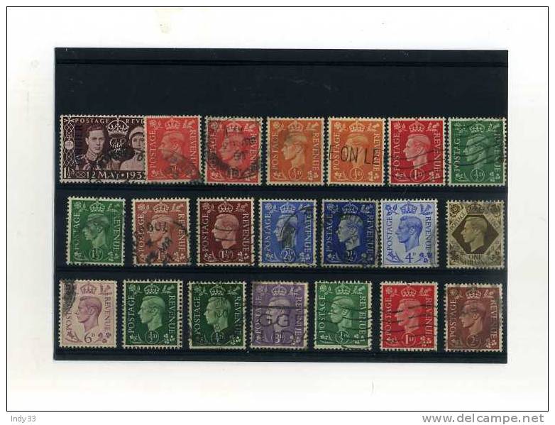 - GRANDE BRETAGNE 1936/54 . ENSEMBLE DE TIMBRES  . REGNE DE GEORGE VI - Usati