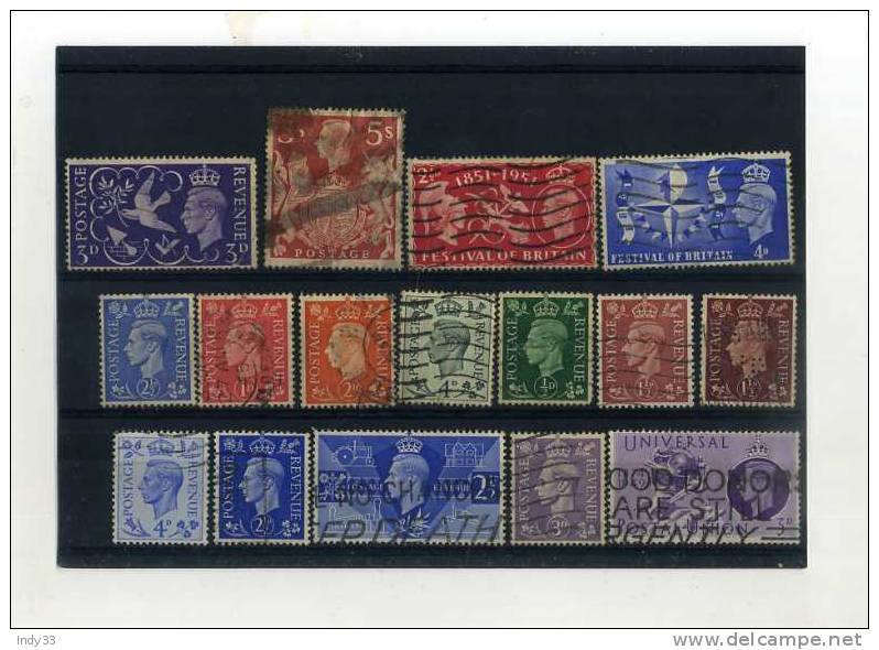 - GRANDE BRETAGNE . ENSEMBLE DE TIMBRES DE GRANDE-BRETAGNE . REGNE DE GEORGE VI - Used Stamps