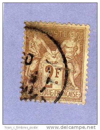 FRANCE TIMBRE N° 105 OBLITERE TYPE SAGE 2F BISTRE - 1898-1900 Sage (Type III)