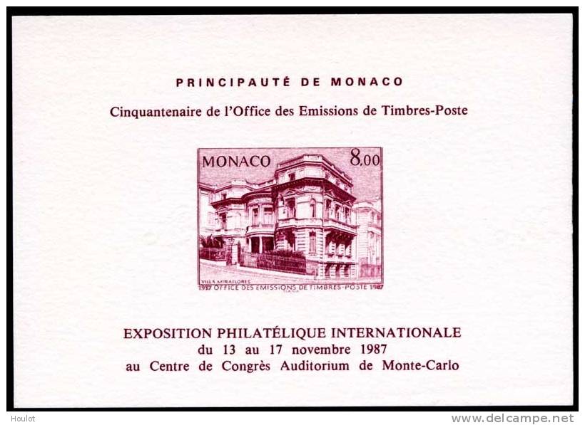 Monaco Mi.N° 1822, Dallay 1601 Yvert 1593 Épreuve De Luxe Des Blocs  Sur Papier épais Sans Gomme, Avec Filigran, - Blocs