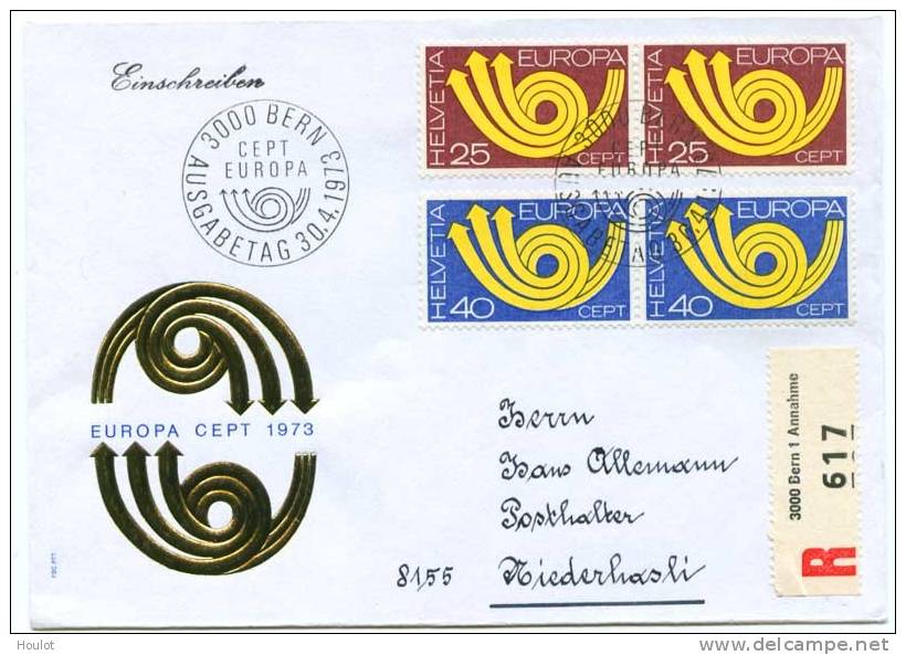 Schweiz Mi.N° 994/95 2 Mal Auf Gelaufenen Europa-Cept-FDC Als Einschreiben Recomandiert, - Covers & Documents