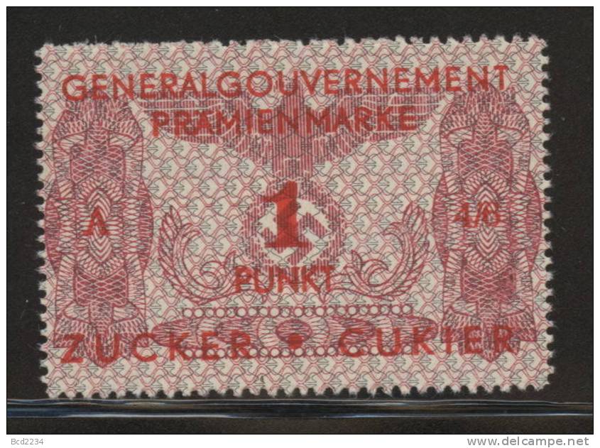 POLAND GEN GOVT PREMIUM STAMP FOR SUGAR (1 PT PERF) - Fiscaux