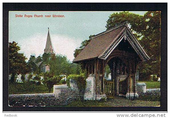 Early Postcard Stoke Poges Church & Lychgate Buckinghamshire Near Windsor - Ref 263 - Buckinghamshire