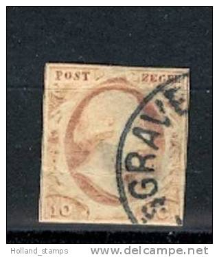 1852 Koning Willem III 10 Cent NVPH 2 * Periode 1852 Nederland Nr. 2 Gebruikt  (156) - Used Stamps