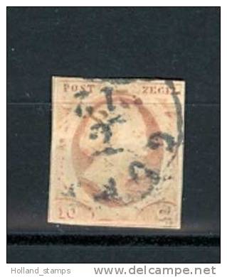 1852 Koning Willem III 10 Cent NVPH 2 * Periode 1852 Nederland Nr. 2 Gebruikt   (161) - Used Stamps