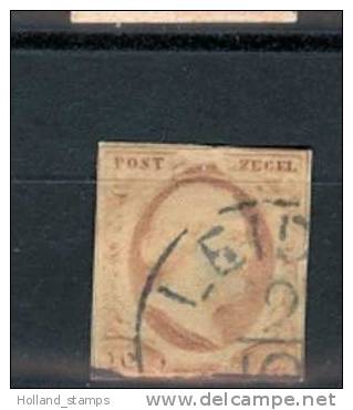 1852 Koning Willem III 10 Cent NVPH 2 * Periode 1852 Nederland Nr. 2 Gebruikt  (166) - Used Stamps