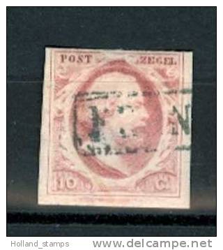 1852 Koning Willem III 10 Cent NVPH 2 * Periode 1852 Nederland Nr. 2 Gebruikt   (175) - Used Stamps