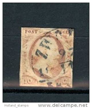 1852 Koning Willem III 10 Cent NVPH 2 * Periode 1852 Nederland Nr. 2 Gebruikt   (182) - Used Stamps
