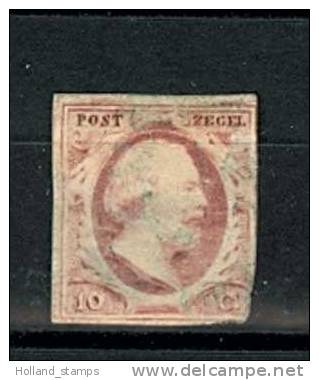 1852 Koning Willem III 10 Cent NVPH 2 * Periode 1852 Nederland Nr. 2 Gebruikt (188) - Gebruikt