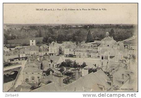 SEGRE VUE A VOL D'OISEAU DE LA PLACE DE L'HÔTEL DE VILLE 1915 - Segre