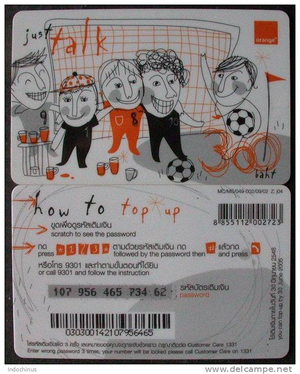 TELECARTE  THAILANDE  FOOTBALL  ORANGE  2004  PORT OFFERT + Drapeau Thaïlandais En Cadeau - Thaïland